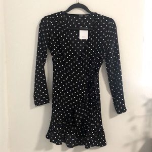 Bershka Polka Dot Wrap Dress